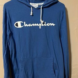 Champion men’s hooded long sleeved t shirt
